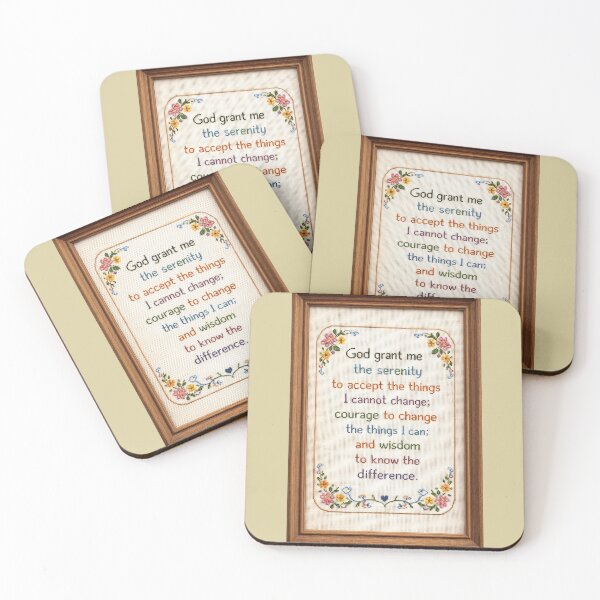 Item preview, Serenity Prayer – Vintage Cross Stitch Style Inspirational Shirt designed and sold by DiamondSkyShirt.