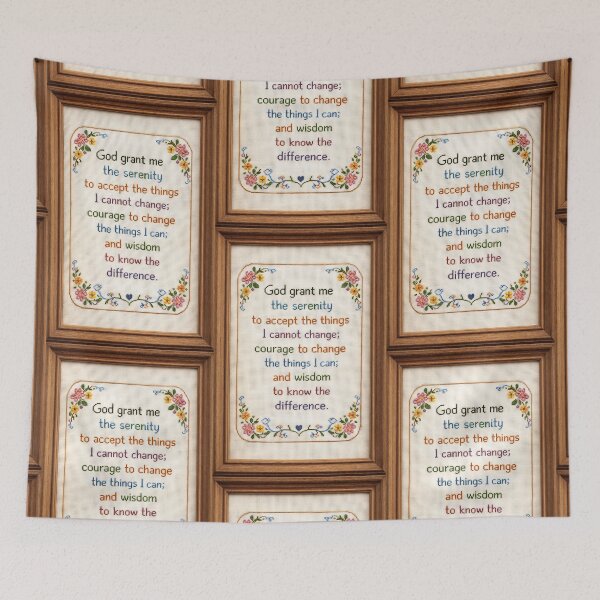 Item preview, Serenity Prayer – Vintage Cross Stitch Style Inspirational Shirt designed and sold by DiamondSkyShirt.