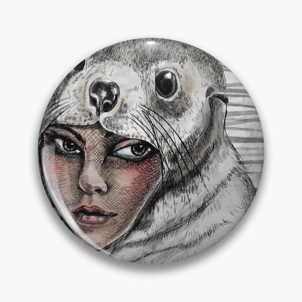 Item preview, Selkie woman wrapped in a seal designed and sold by TraceyEvansArt.