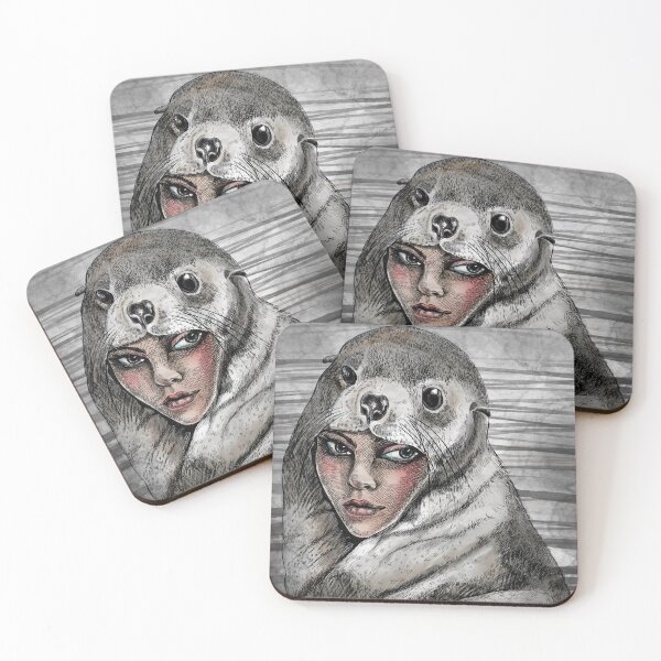 Item preview, Selkie woman wrapped in a seal designed and sold by TraceyEvansArt.
