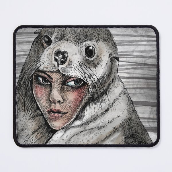 Item preview, Selkie woman wrapped in a seal designed and sold by TraceyEvansArt.