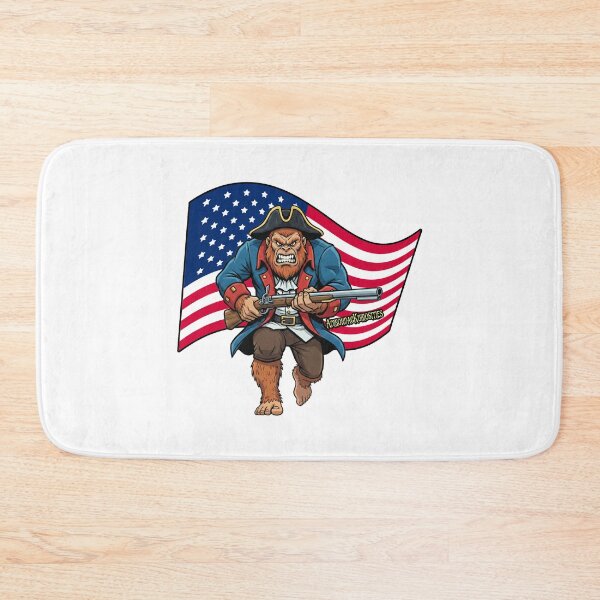 Item preview, Bigfoot with American flag background designed and sold by AdirondacKuriosities.