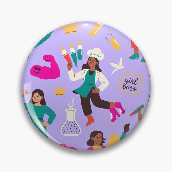Item preview, Girl Boss Empowerment Pattern – Diverse Women in Power Purple Design   designed and sold by Midnight Veil Designs.