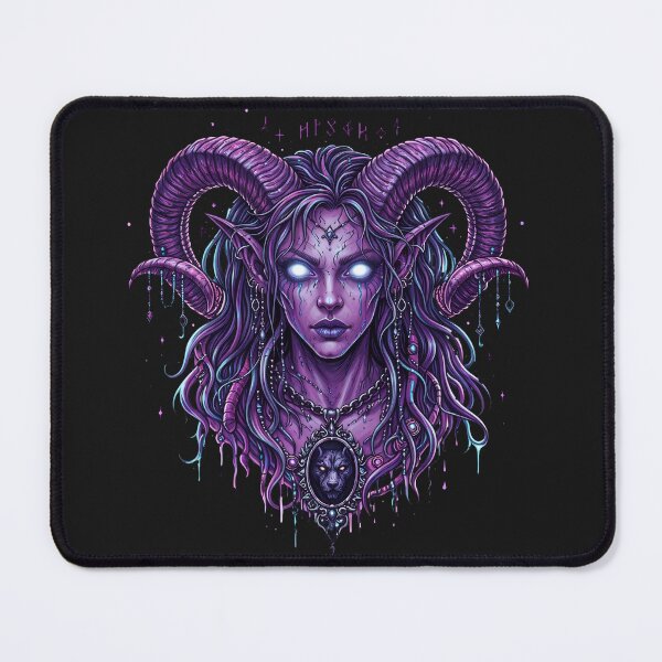 Item preview, Glowing Horned Demoness Portrait designed and sold by Vellaro.