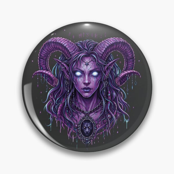 Item preview, Glowing Horned Demoness Portrait designed and sold by Vellaro.