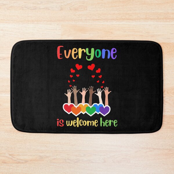 Item preview, Everyone is welcome here many hearts diversity inclusion rainbow  designed and sold by Artstastic.