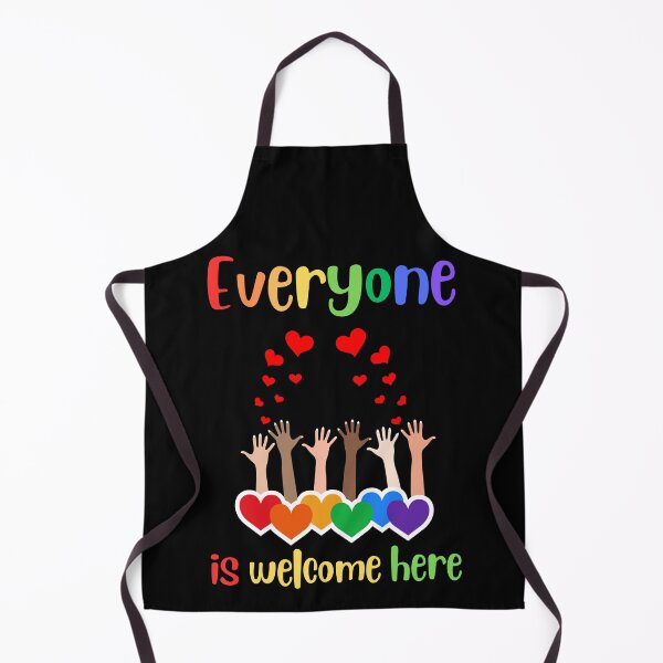 Item preview, Everyone is welcome here many hearts diversity inclusion rainbow designed and sold by Artstastic.