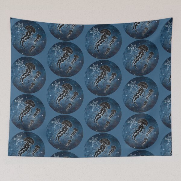 Item preview, Jellyfish Family Cosmic Sea illustration design designed and sold by 3DDesignSpot.