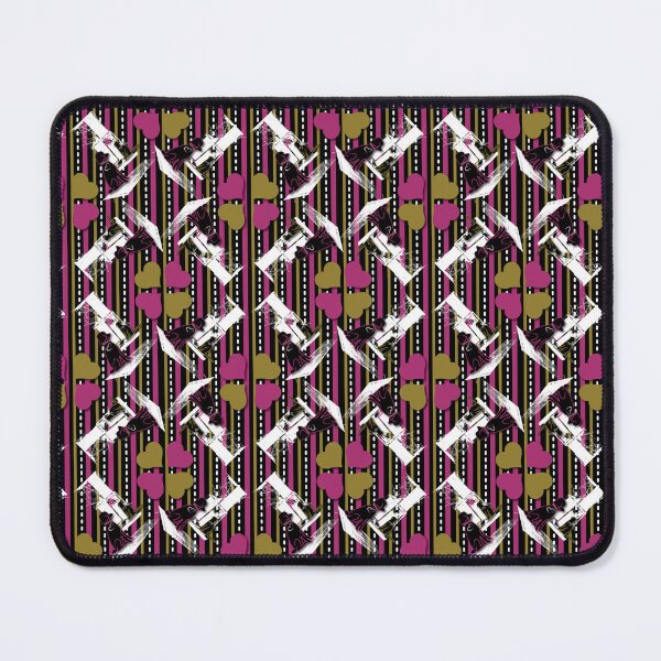 Item preview, Cat & Dog with Farm Window on Pink & Mustard Stripe with Hearts designed and sold by Digitalmyth's Designs.