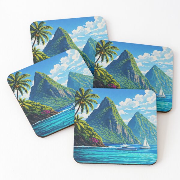 Item preview, Saint Lucia Petit Gros Piton Sea Cliffs designed and sold by scicilysimonee.