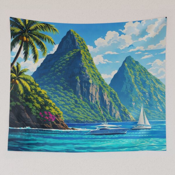 Item preview, Saint Lucia Petit Gros Piton Sea Cliffs designed and sold by scicilysimonee.