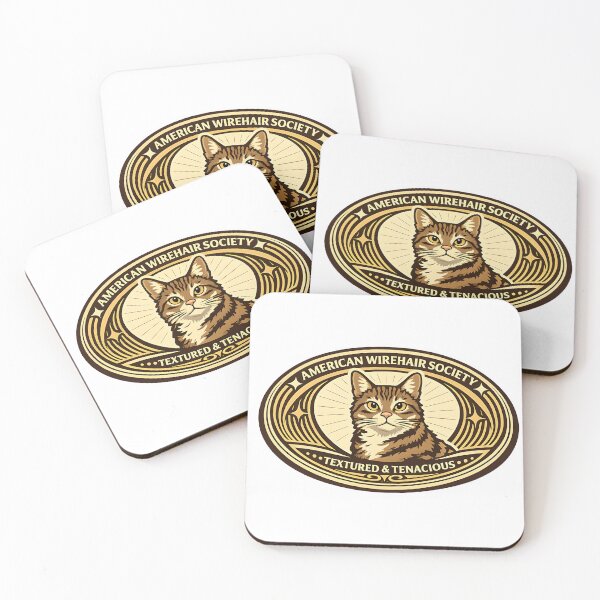 Item preview, American Wirehair Vintage Cat Emblem designed and sold by postmarkpaw.