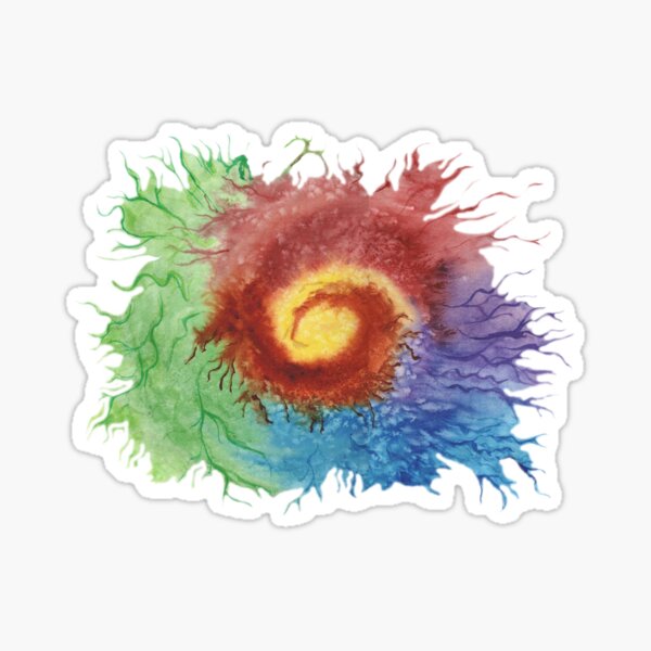 Rainbow spiral, watercolor Sticker