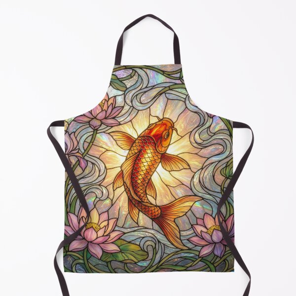 Item preview, Stained Glass Koi and Lotus Flowers designed and sold by Tridentulus.