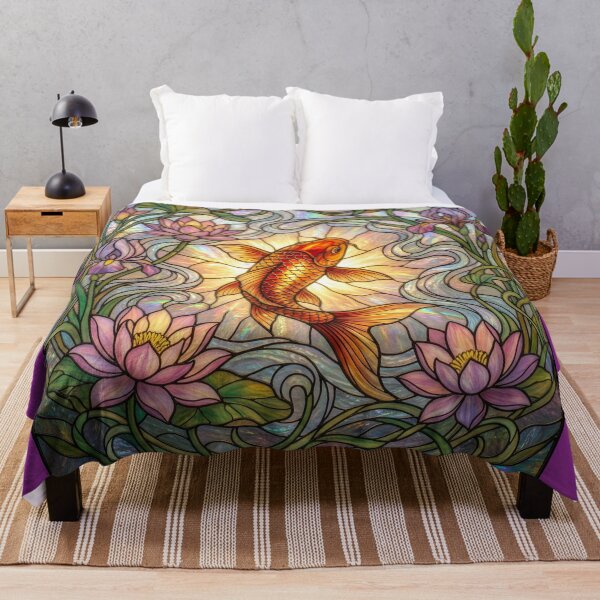 Item preview, Stained Glass Koi and Lotus Flowers designed and sold by Tridentulus.