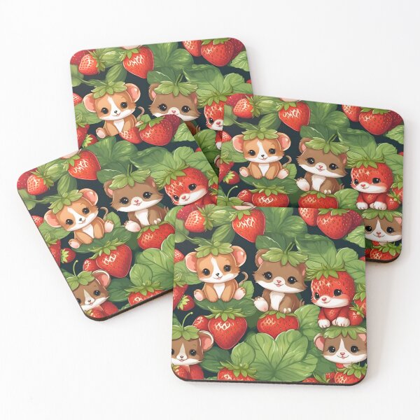 Item preview, Strawberry Garden Kawaii Animal Pattern designed and sold by CASASIS_MERCH.