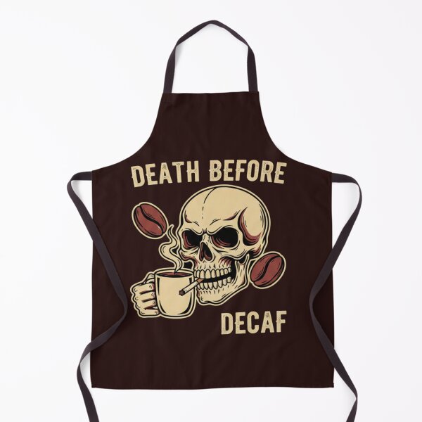 Item preview, Death Before Decaf - Funny Skull Coffee Lover Design designed and sold by KerOo1.