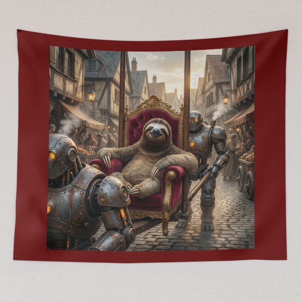 Item preview, Regal Sloth Borne Along on His Litter designed and sold by Tridentulus.