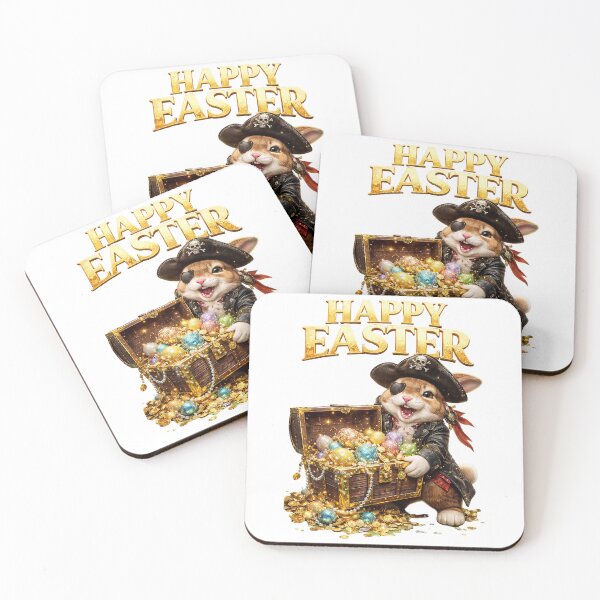 Item preview, Pirate Bunny with Easter Egg Treasure designed and sold by newvisionart191.