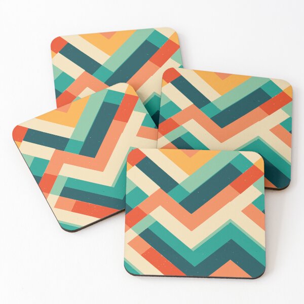 Item preview, Retro Zigzag Spectrum — Mid-Century Chevron Pattern designed and sold by zamew.