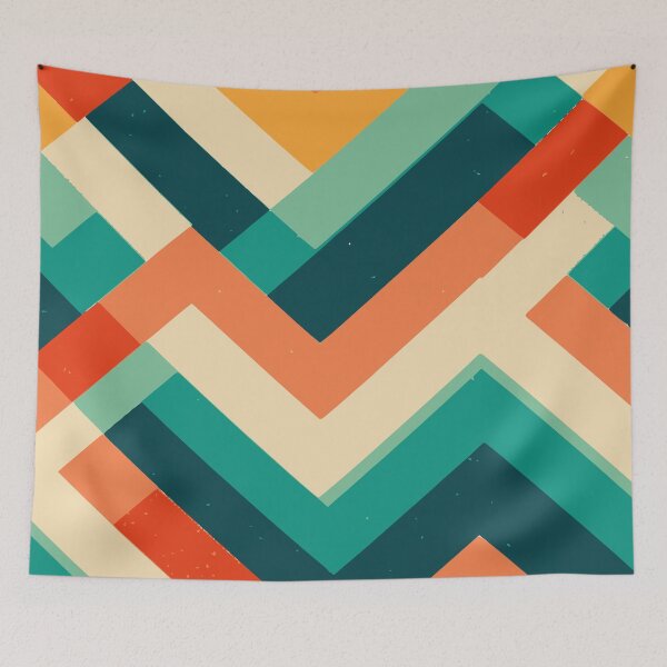 Item preview, Retro Zigzag Spectrum — Mid-Century Chevron Pattern designed and sold by zamew.