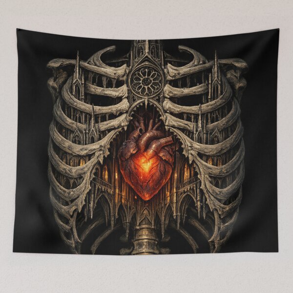Item preview, Cathedral Ribcage With Burning Heart designed and sold by Mouraludia.