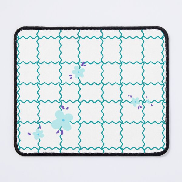 Item preview, Squares of waves and flowers -Light blue- designed and sold by Houst-cn.
