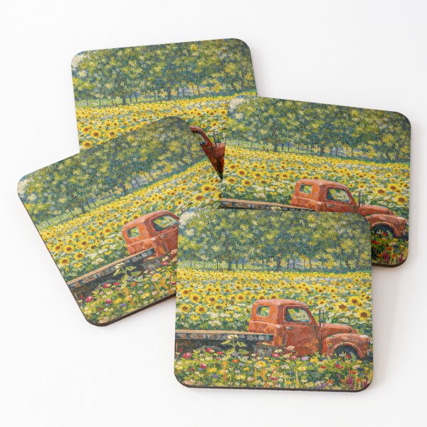 Item preview, Vintage Truck in Sunflower Field designed and sold by DonnaMariePhoto.