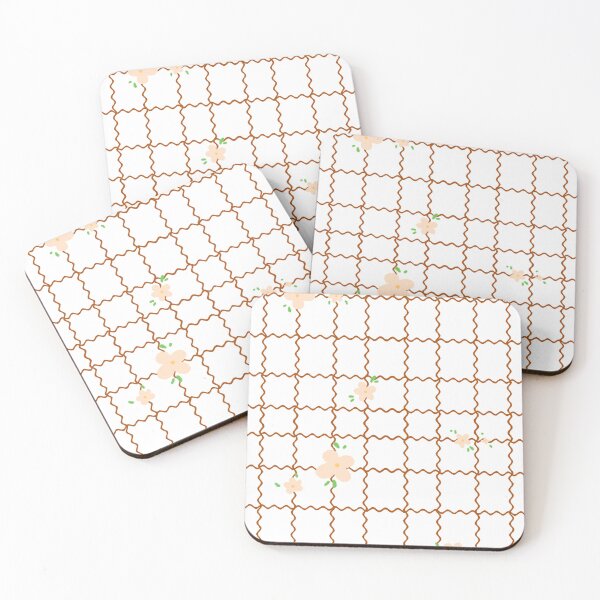 Item preview, Squares of waves and flowers -Orange- designed and sold by Houst-cn.