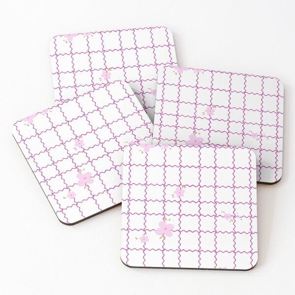 Item preview, Squares of waves and flowers -Pink- designed and sold by Houst-cn.