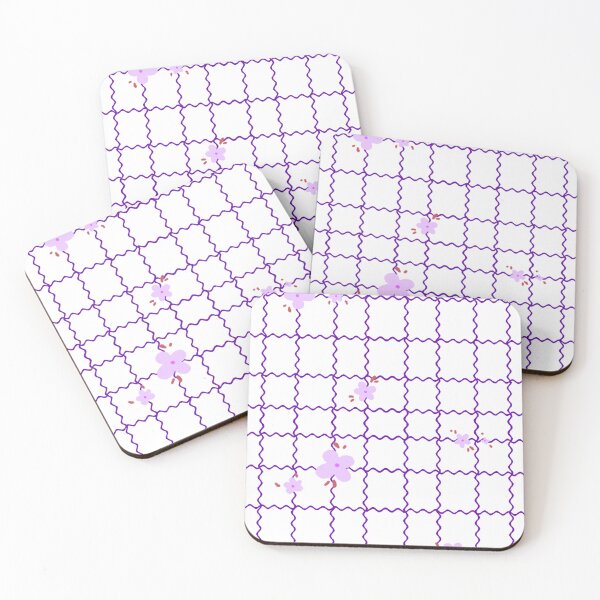 Item preview, Squares of waves and flowers -Purple- designed and sold by Houst-cn.