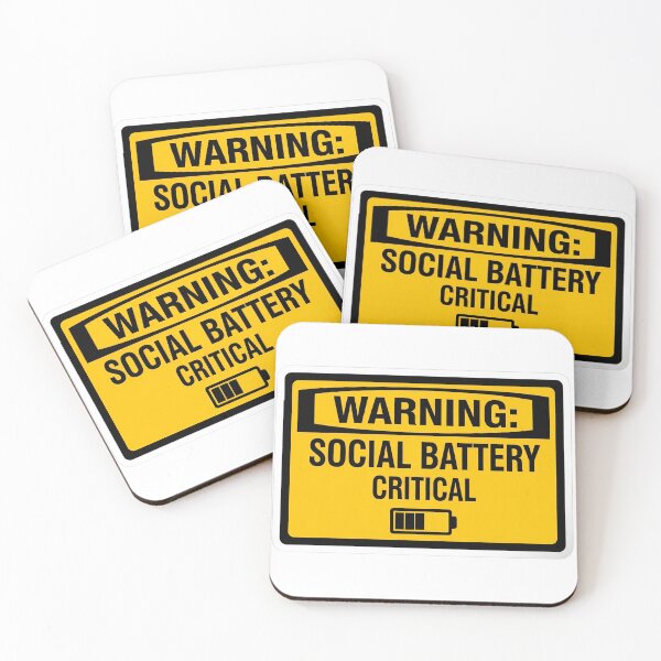 Item preview, Warning Social Battery Critical designed and sold by Visual Dept..