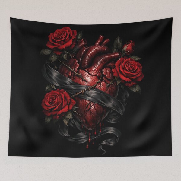 Item preview, Anatomical Heart Bound With Roses and Silk designed and sold by Mouraludia.