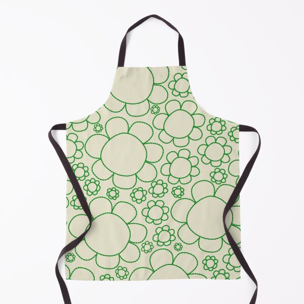 Item preview, Cheerful Doodle Flowers Green and Cream Pattern designed and sold by kierkegaard.