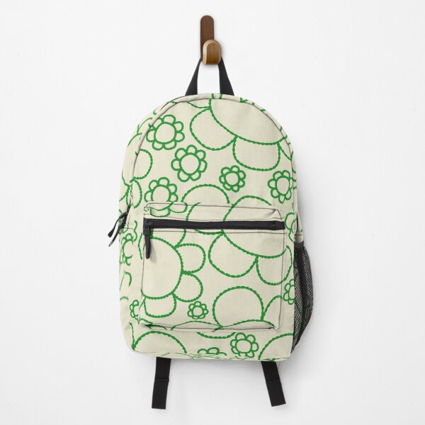 Item preview, Cheerful Doodle Flowers Green and Cream Pattern designed and sold by kierkegaard.
