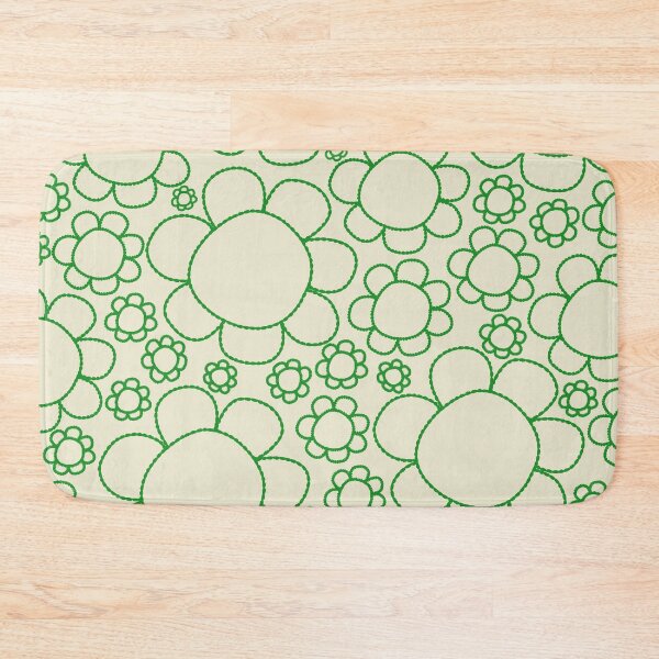 Item preview, Cheerful Doodle Flowers Green and Cream Pattern designed and sold by kierkegaard.