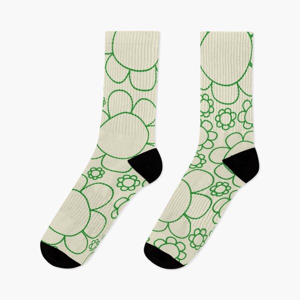 Item preview, Cheerful Doodle Flowers Green and Cream Pattern designed and sold by kierkegaard.
