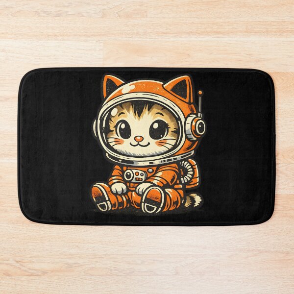 Item preview, Vintage Space Kitty in Orange Spacesuit designed and sold by Clauxel.