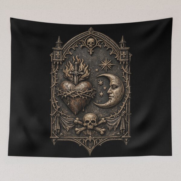 Item preview, Gothic Sacred Heart of Night and Flame designed and sold by Mouraludia.