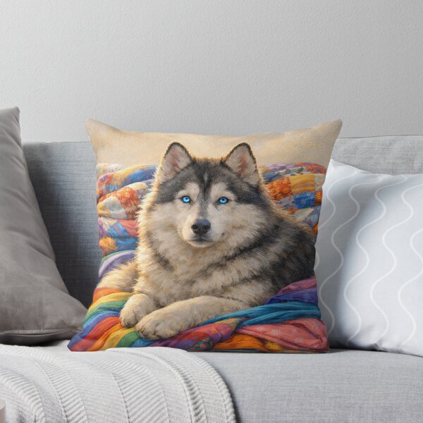 Artikelvorschau, Husky auf bunten Decken entworfen und verkauft von alw951.