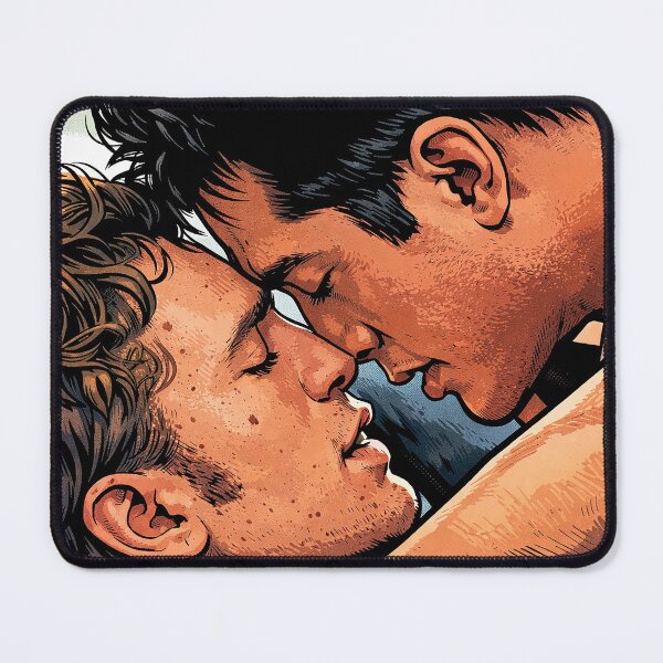 Item preview, Ilya and Shane kiss in heated rivalry (fan art) designed and sold by PopCultureAndStuff.