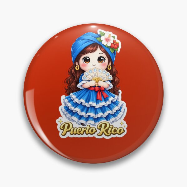 Item preview, Puerto Rico Traditional Girl Blob – Cute Boricua Cultural Art designed and sold by CozyBlobStudio.