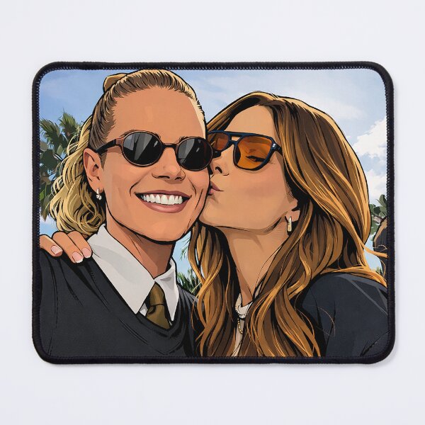 Item preview, Sophia Bush and Ashlyn Harris share a cute kiss on the cheek (fan art) designed and sold by PopCultureAndStuff.