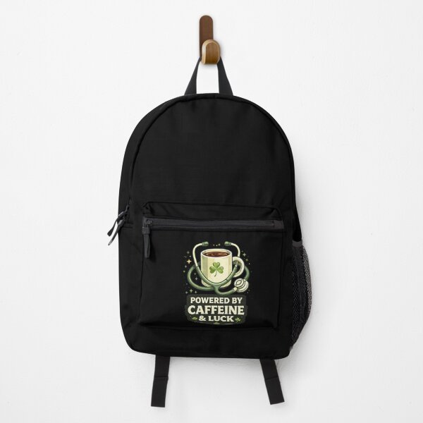 Item preview, Funny Powered By Caffeine And Luck Coffee Clover designed and sold by hourrianouar.