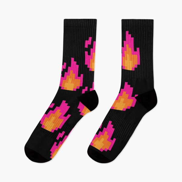 Item preview, GRAPHIC CHIC PIXEL DESIGN POP DESIGNER PRINT BURNING HEART designed and sold by homesteadfairy.
