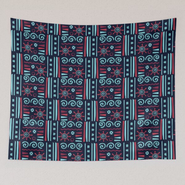 Item preview, Artistic Tiki Tessellation - Ethnic Polynesian Tribal  - Gifts For Wife designed and sold by RoyalStarsPatts.