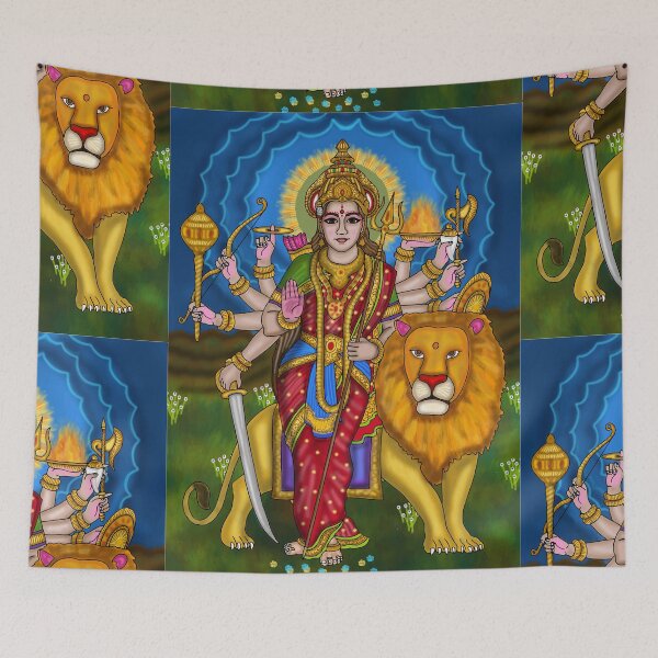 Item preview, Divine Mother Durga Art Design – Spiritual Goddess Illustration designed and sold by Harshit_Digital_Arts.
