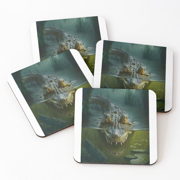 Item preview, Crocodile Lurking in the Swamp - Realistic Wildlife Design designed and sold by Hipatye26.
