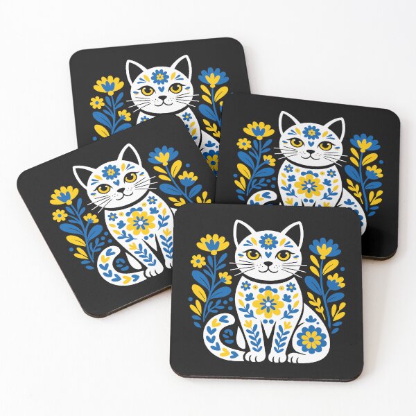 Item preview, Ukraine Cat Floral Ukranian Folk Art Vyshyvanka Style designed and sold by gunaone-design.