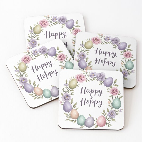 Item preview, Happy And Hoppy - Floral Wreath Easter Eggs designed and sold by Retro Mood Co.